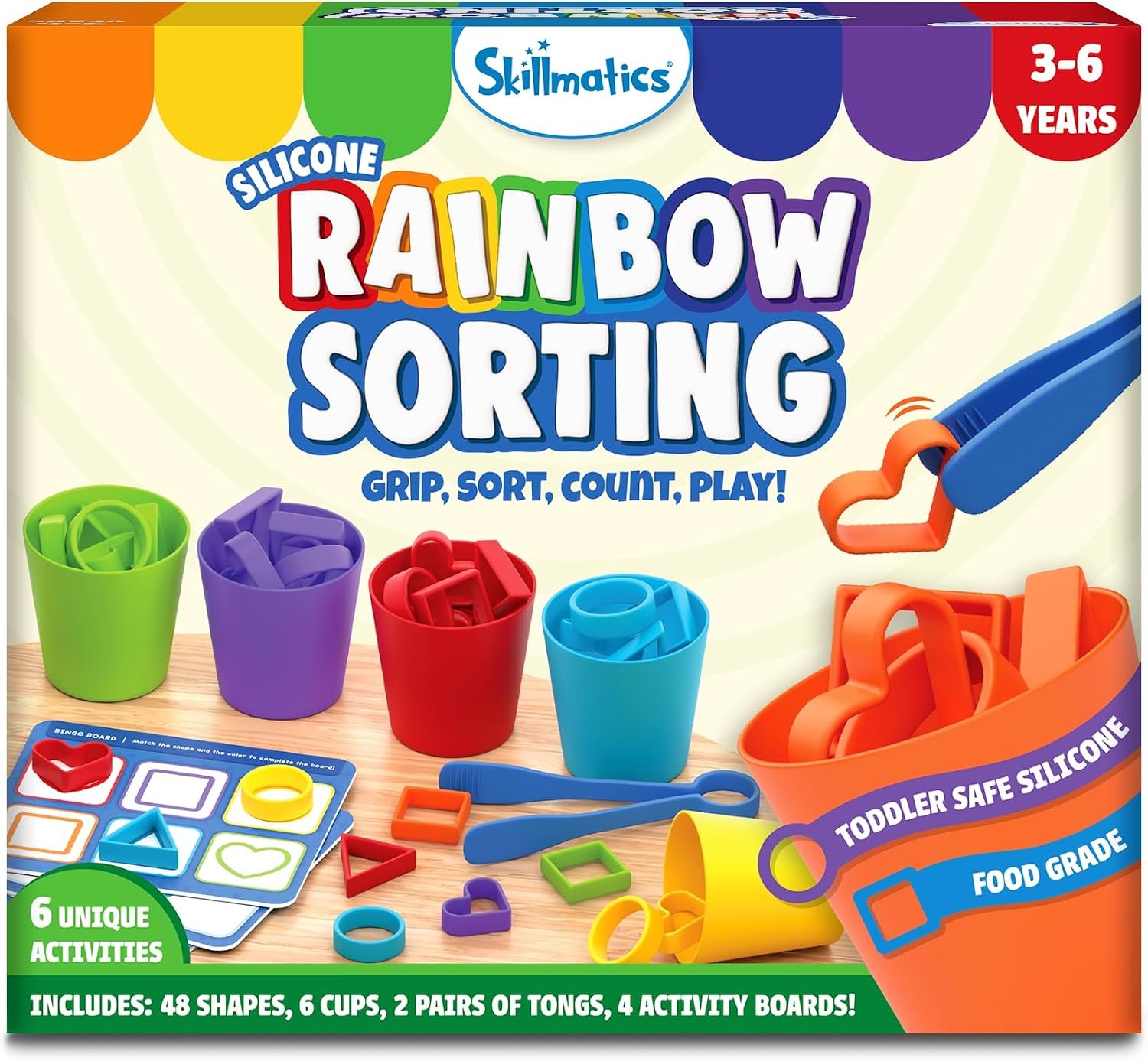 Skillmatics Silicone Rainbow Sorting Game – Learning & Educational Toy