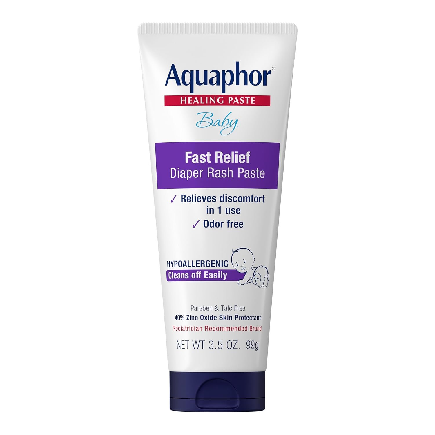 Aquaphor Baby Diaper Rash Paste with Zinc Oxide, 3.5 OZ