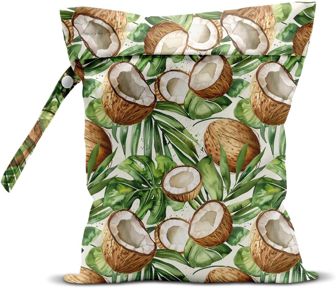 Coconut Palm Wet Bag for Swimsuit Travel Beach Baby Cloth Diapers