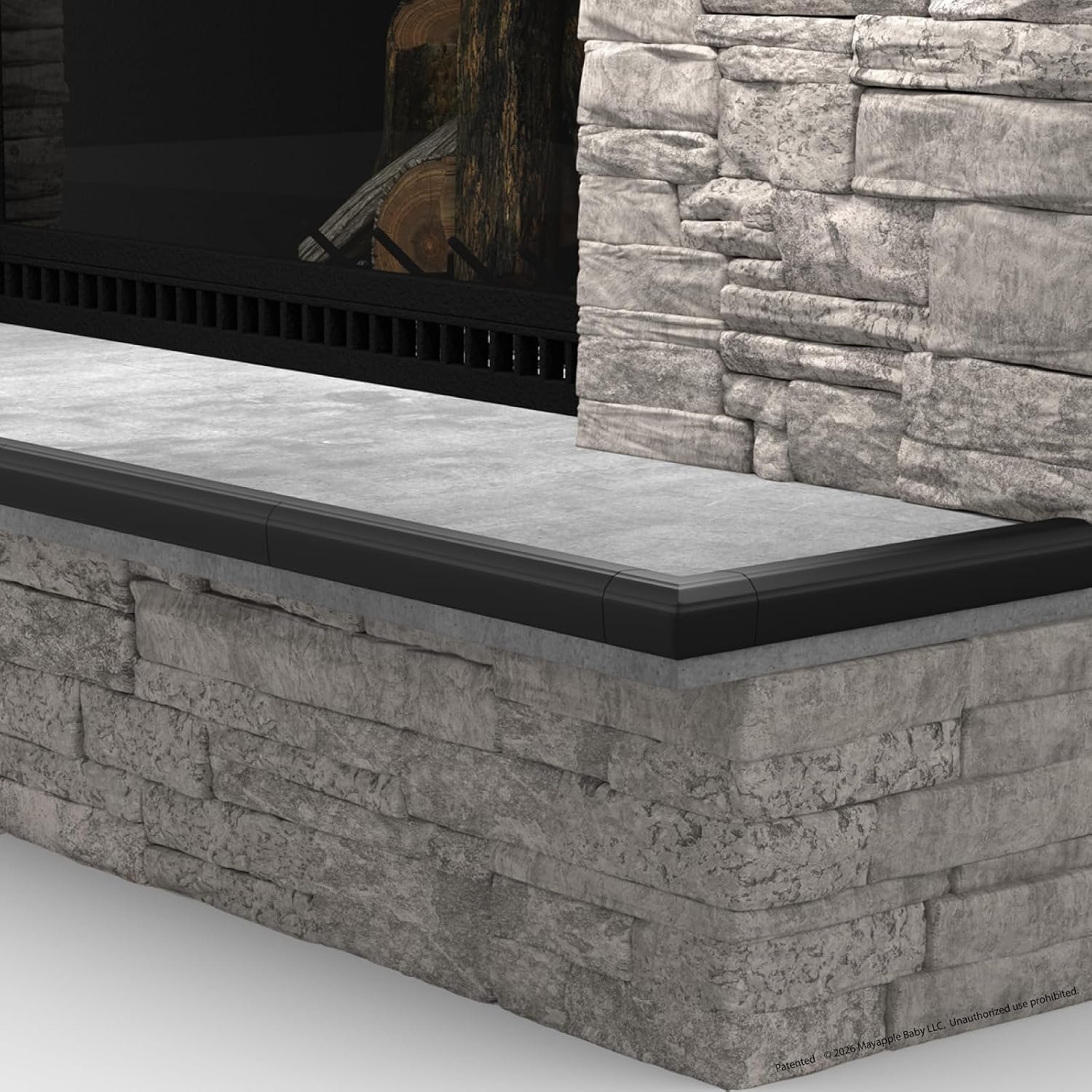 Roving Cove Fireplace Edge Corner Protector, Extra-Wide 9ft Edge 2 Corners