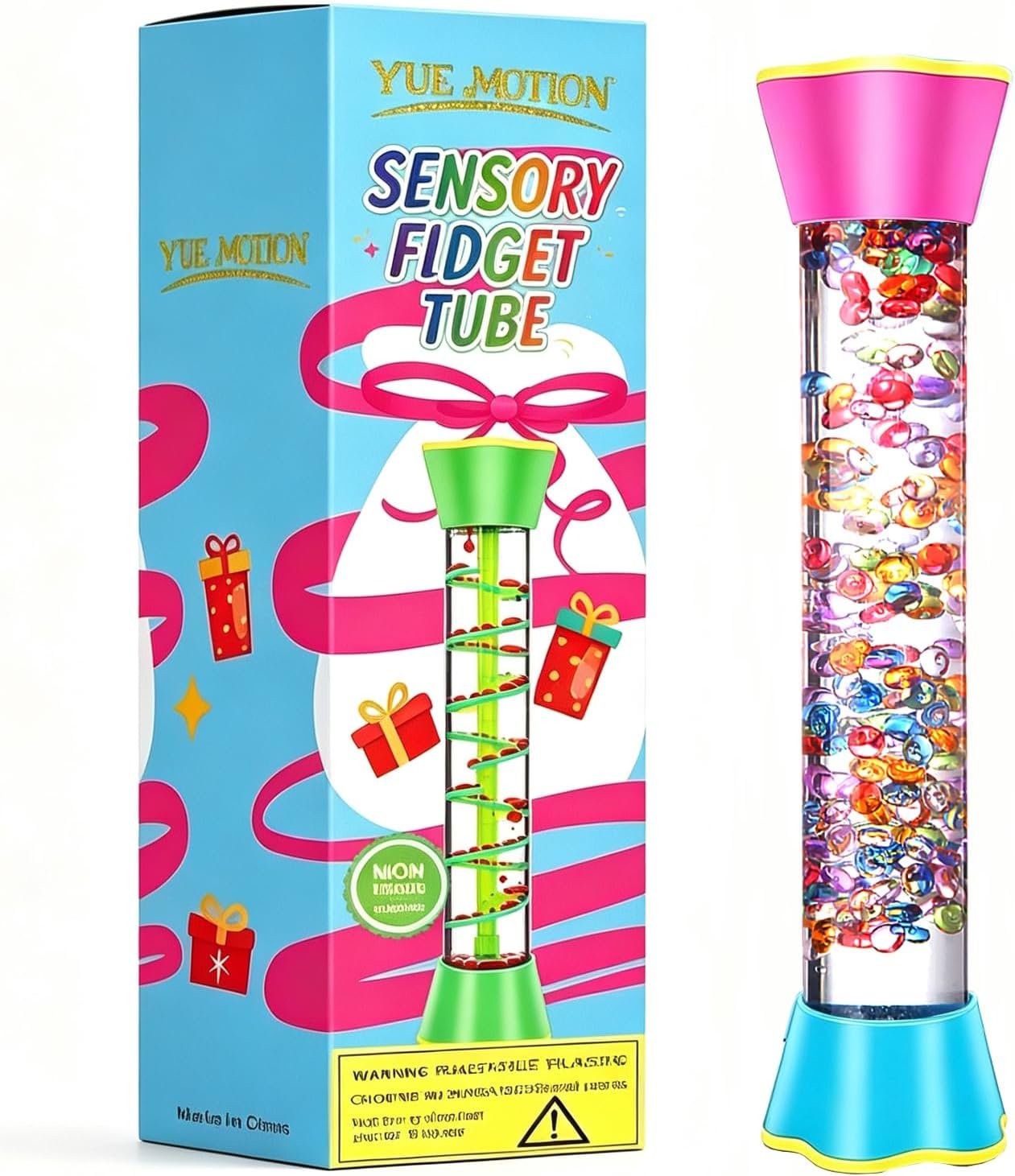 Sensory Fidget Tubes – Calming Toys for Kids- Sensory Tube with Glitter Bottle, Gravity Spinner, Bubble Drop Spiral – Fidget Toys for Classroom, Desk Decor, Gift Idea