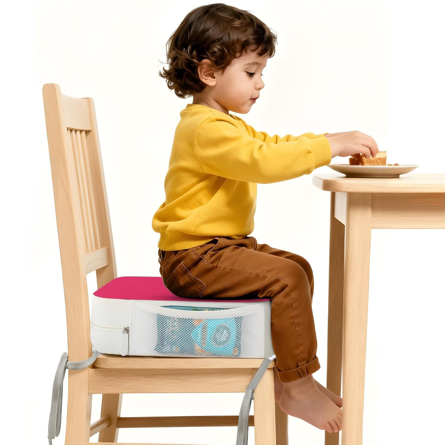 Booster Seat for Kitchen Chair, 3.8″ Kid Booster Seat Cushion with Ties