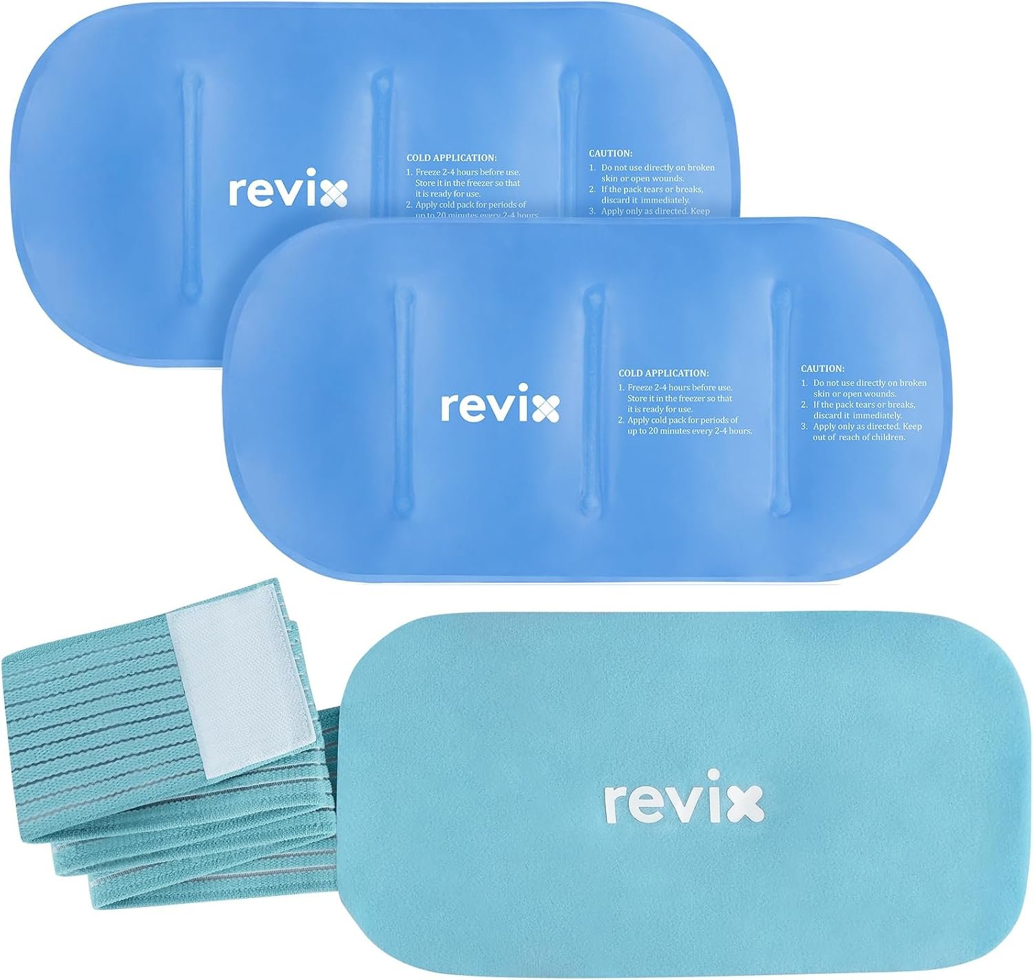 REVIX Large Cold Packs for Injuries, Hot & Cold Compress with 2 Gel Packs