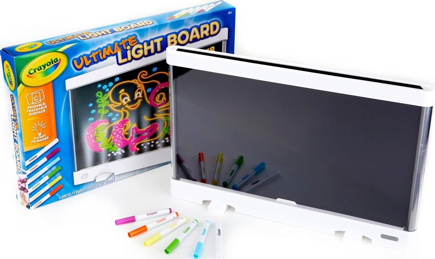 Crayola Ultimate Light Board – White, Kids Drawing Tablet, Gifts for Kids, LED Drawing Board, Sketching Art Projector, Toys for Boys & Girls, 6+