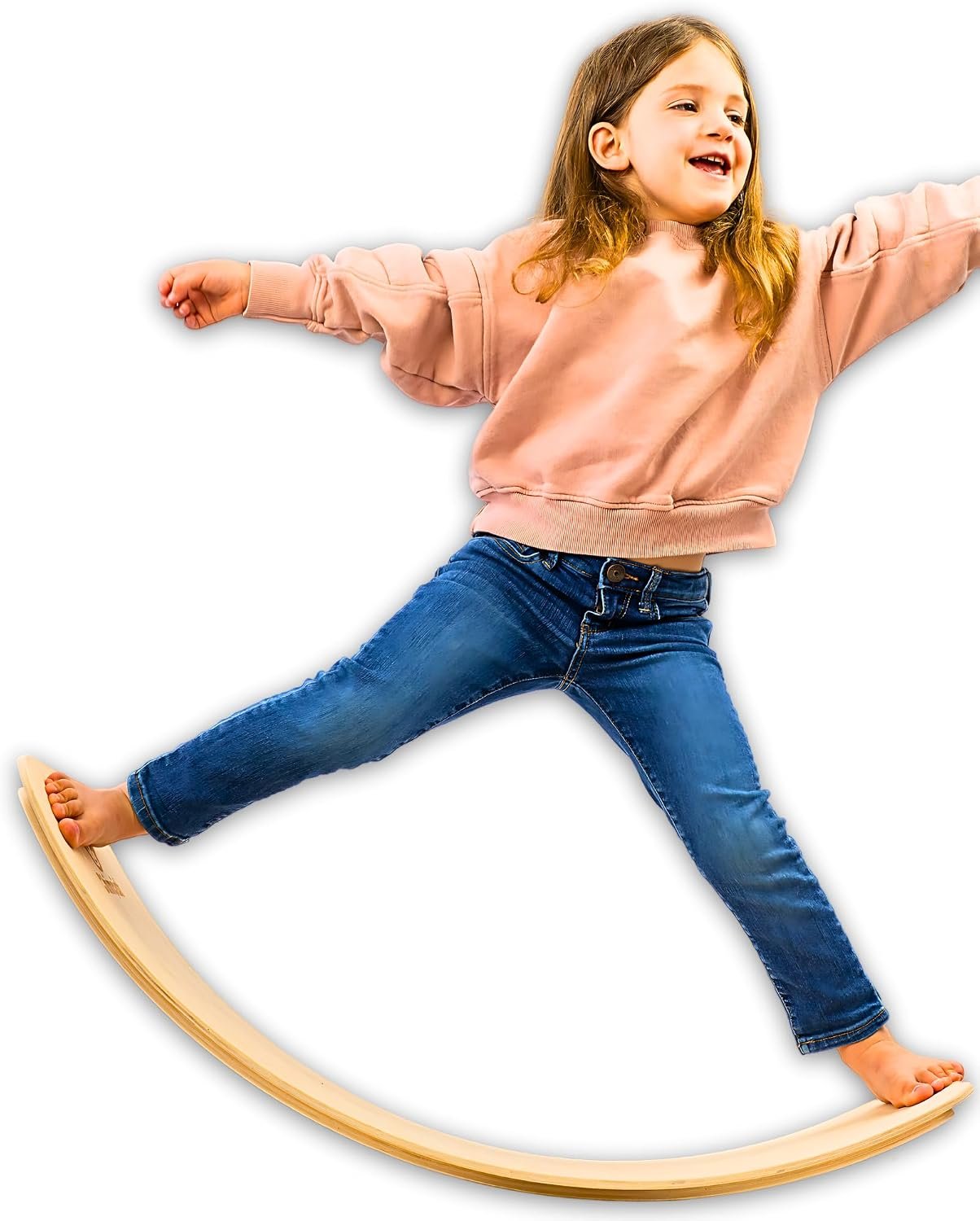Wooden Balance Board – 37 inch Finger Safe Wobble Board for Toddlers, Wooden Balance Board for Kids