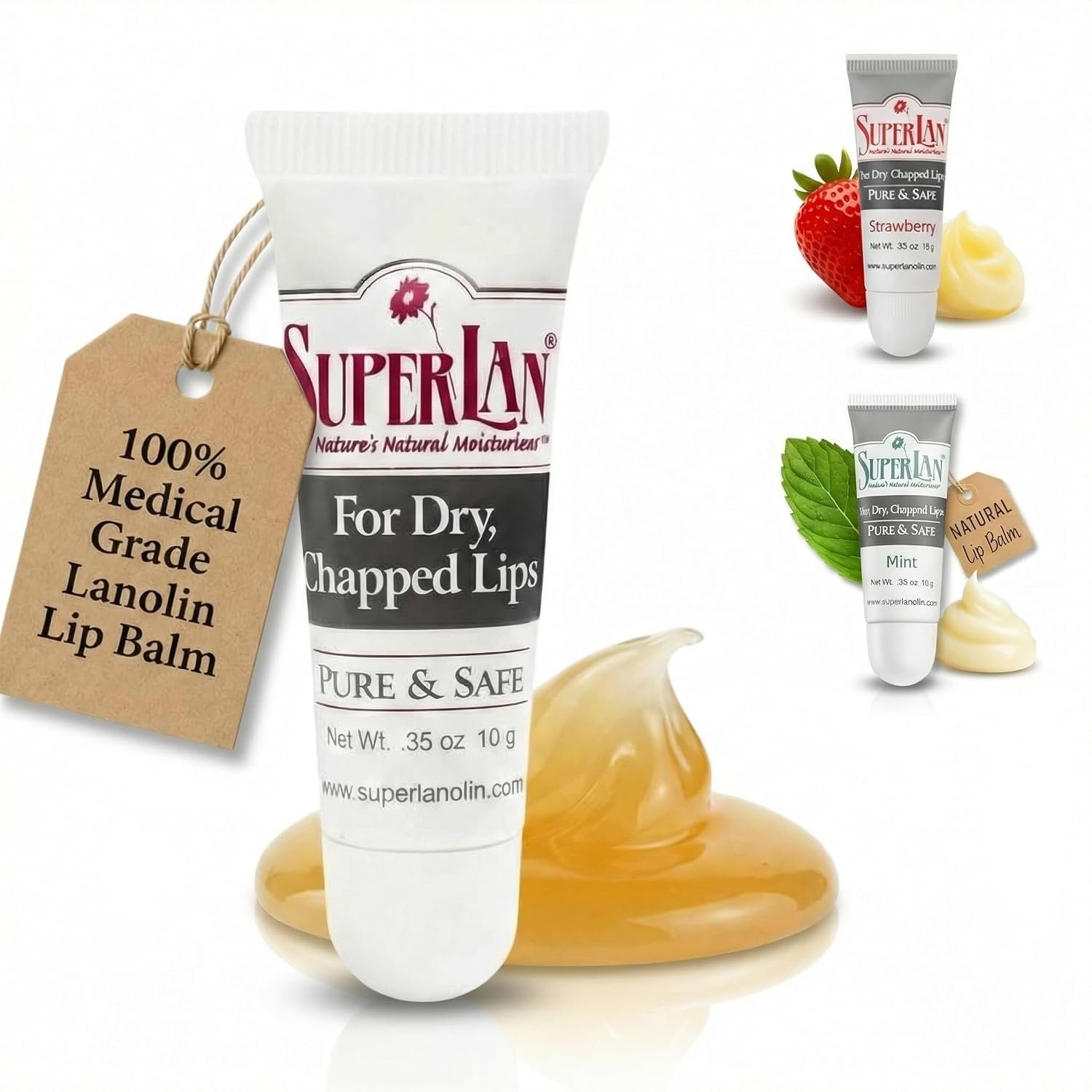 Organic Lanolin Lip Balm & Nipple Cream, Jojoba Oil (0.35 Oz)