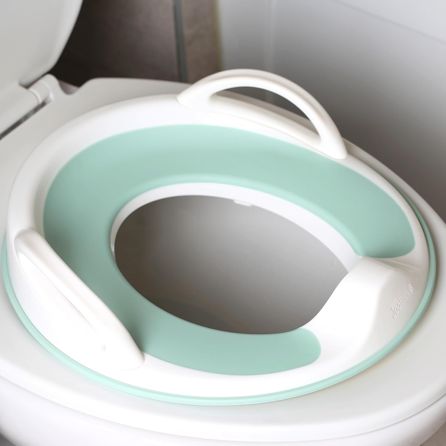 Jool Baby Potty Training Seat for Boys and Girls With Handles, Fits Round & Oval Toilets, Non-Slip with Splash Guard, Includes Free Storage Hook (Aqua)