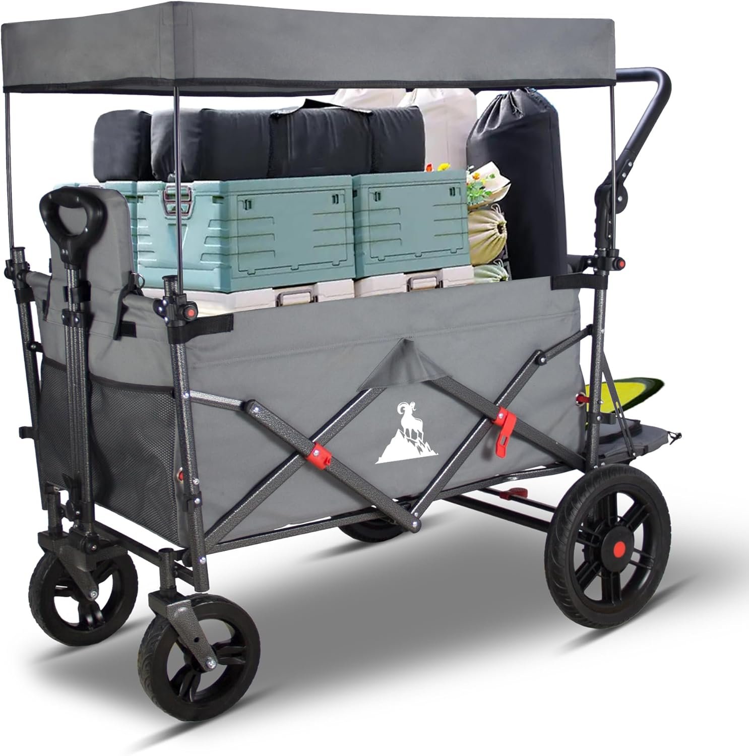 Folding Wagon that can be Converted into a Bench, Grey