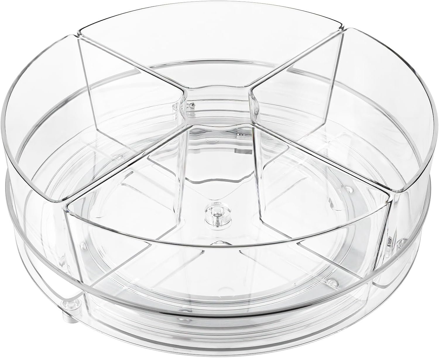 Lazy Susan Organizer, 9 inch Rotating Storage Organizer with Removable Bins