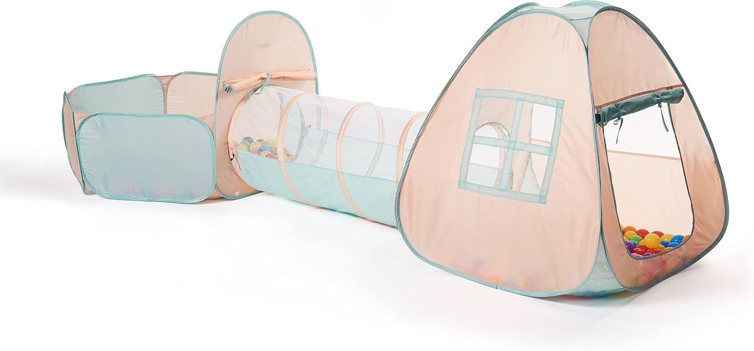 UTEX 3 in 1 Pop Up Play Tent with Ball Pit, Indoor/Outdoor Playhouse