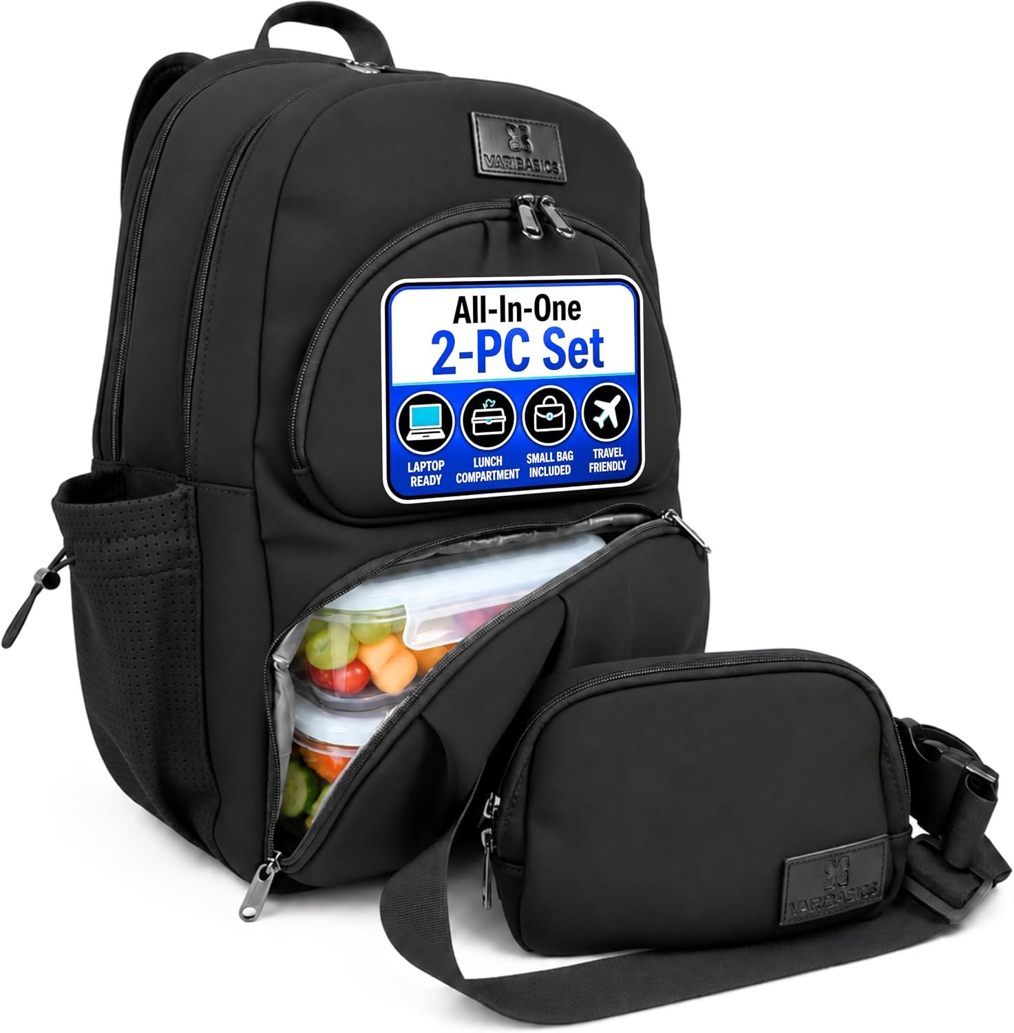All-in-One Laptop Backpack and Crossbody Bag Set for Women, Lunch Cooler