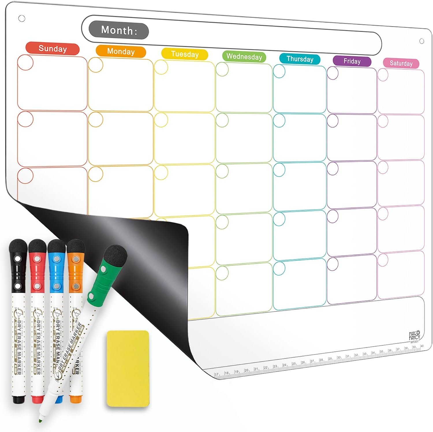 Magnetic Calendar for Refrigerator Dry Erase Fridge Magnet Planner 16.9×13