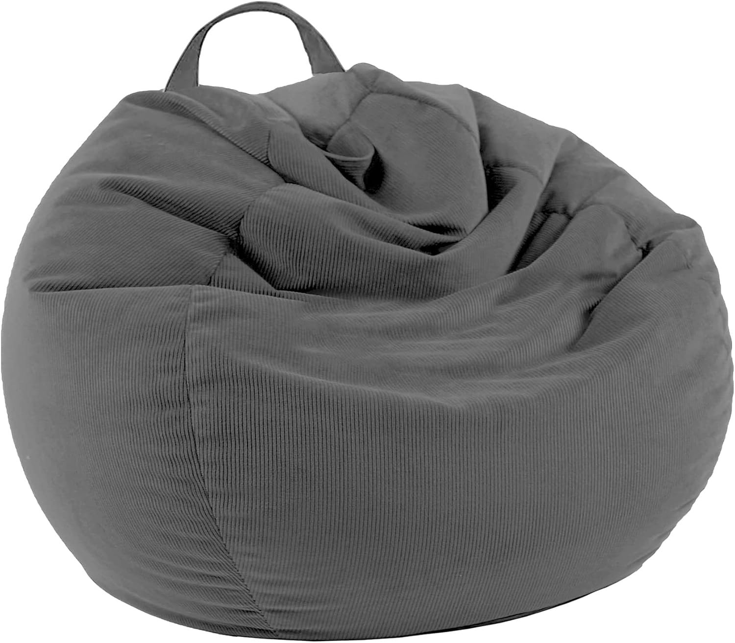LPMOERA Stuffed Animal Storage Soft Bean Bag Cover No Filler Dark Grey
