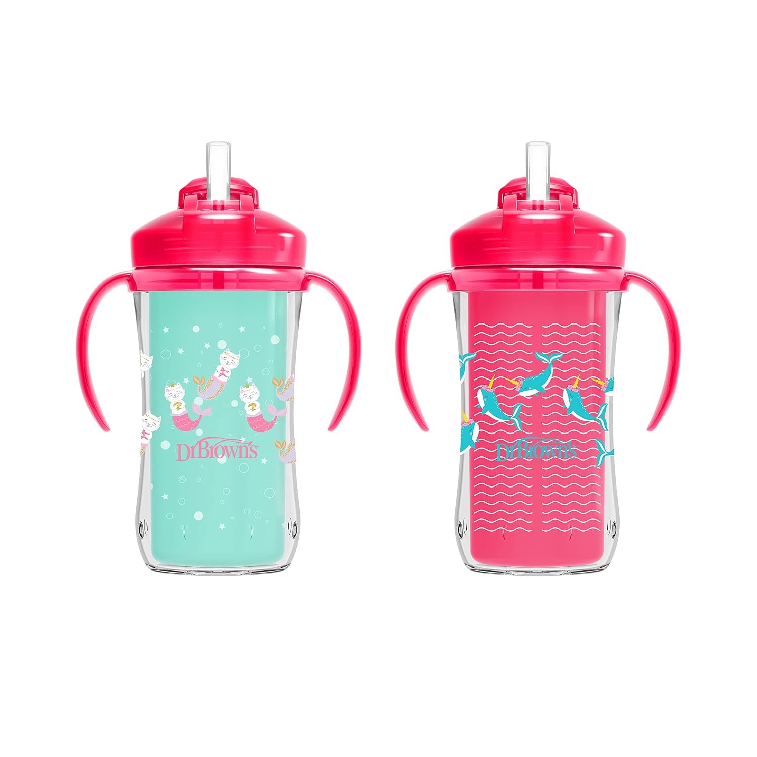 Dr. Brown’s Milestones Insulated Sippy Cup, Pink, 2-Pack