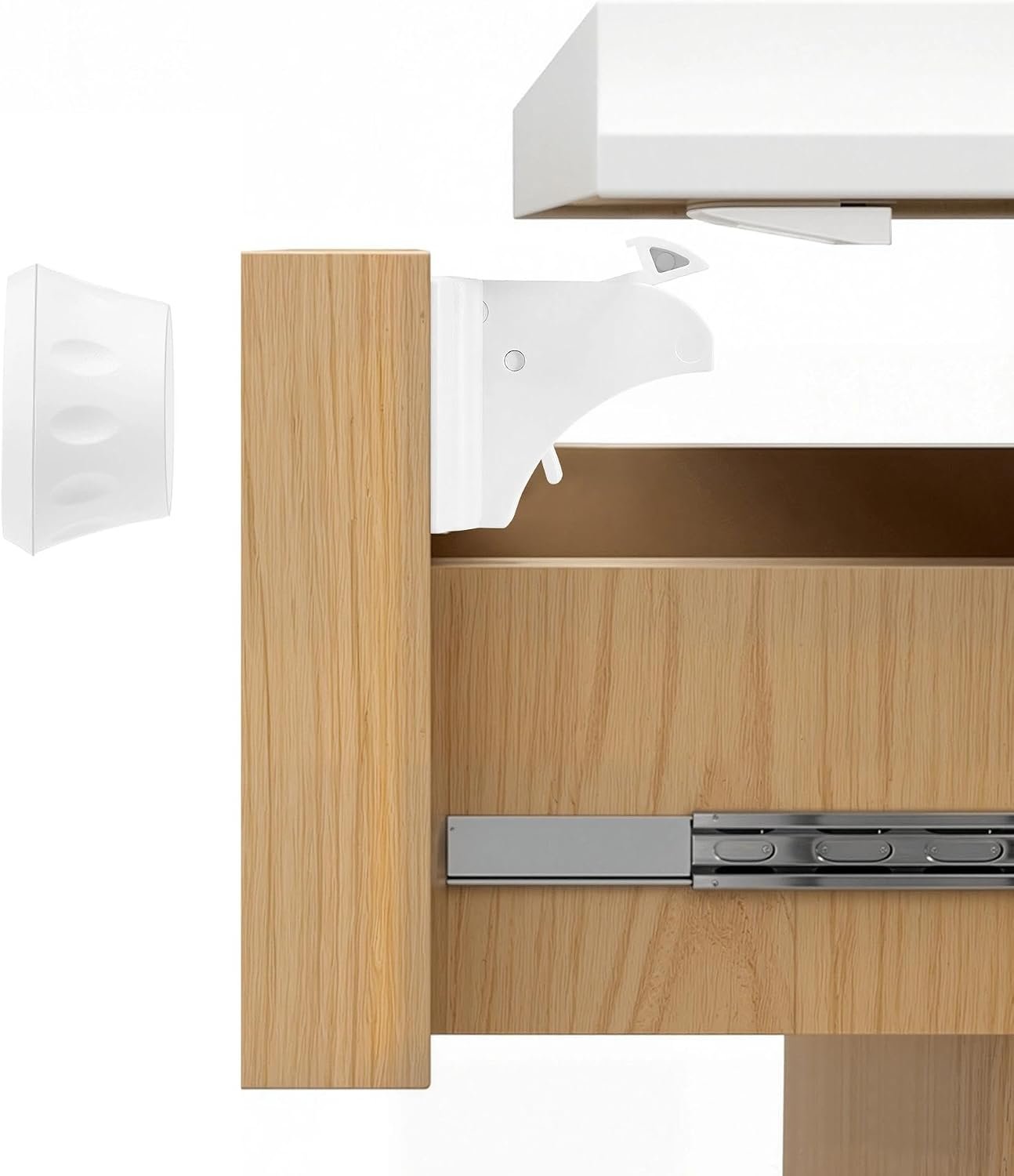 AILUOQI Baby Proofing Magnetic Cabinet Locks (3 Locks + 1 Key) Cupboard Drawers Latches Magnet Locks for Cabinets