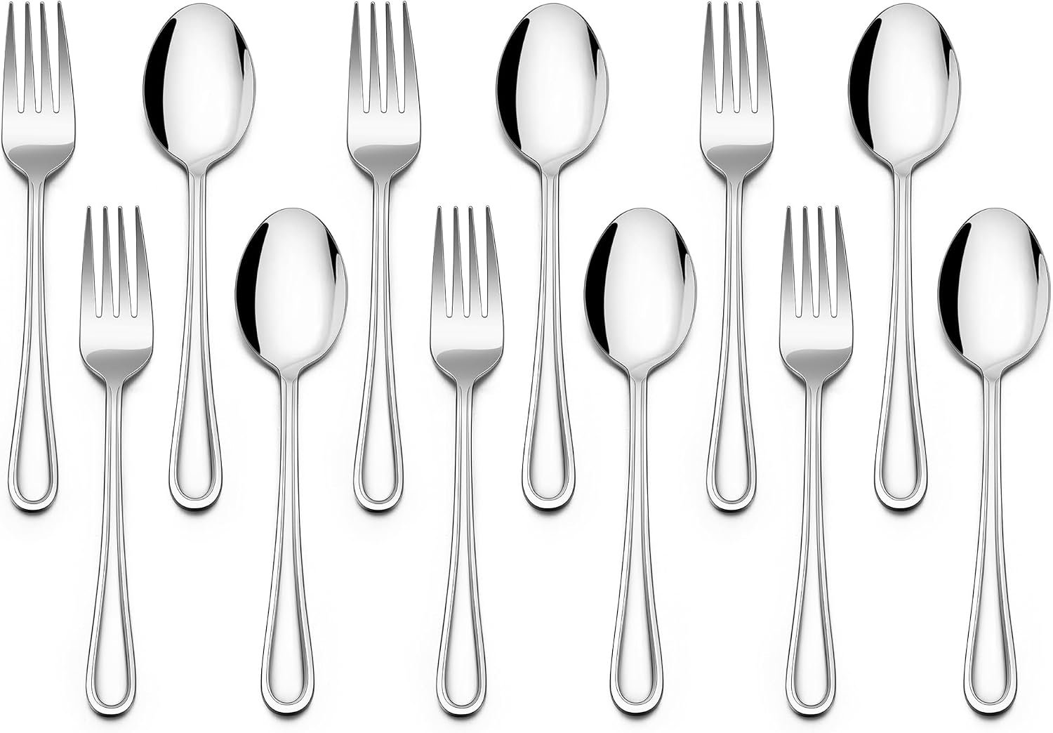 E-far 12-Piece Toddler Silverware, Stainless Steel Kids Utensils Sets