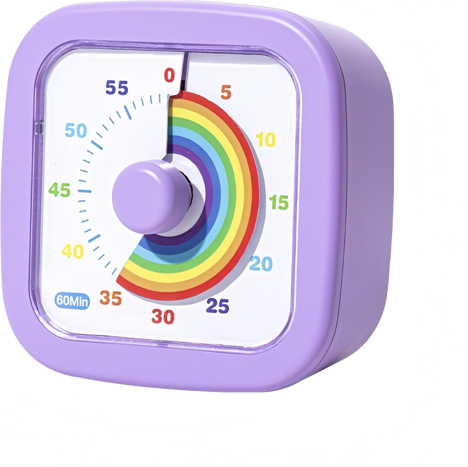 Kids Visual Timer Cute Rainbow – 60 Minute Countdown Timer Time Management for Kids and Adults, Timer for Cooking Classroom Meeting (Purple)