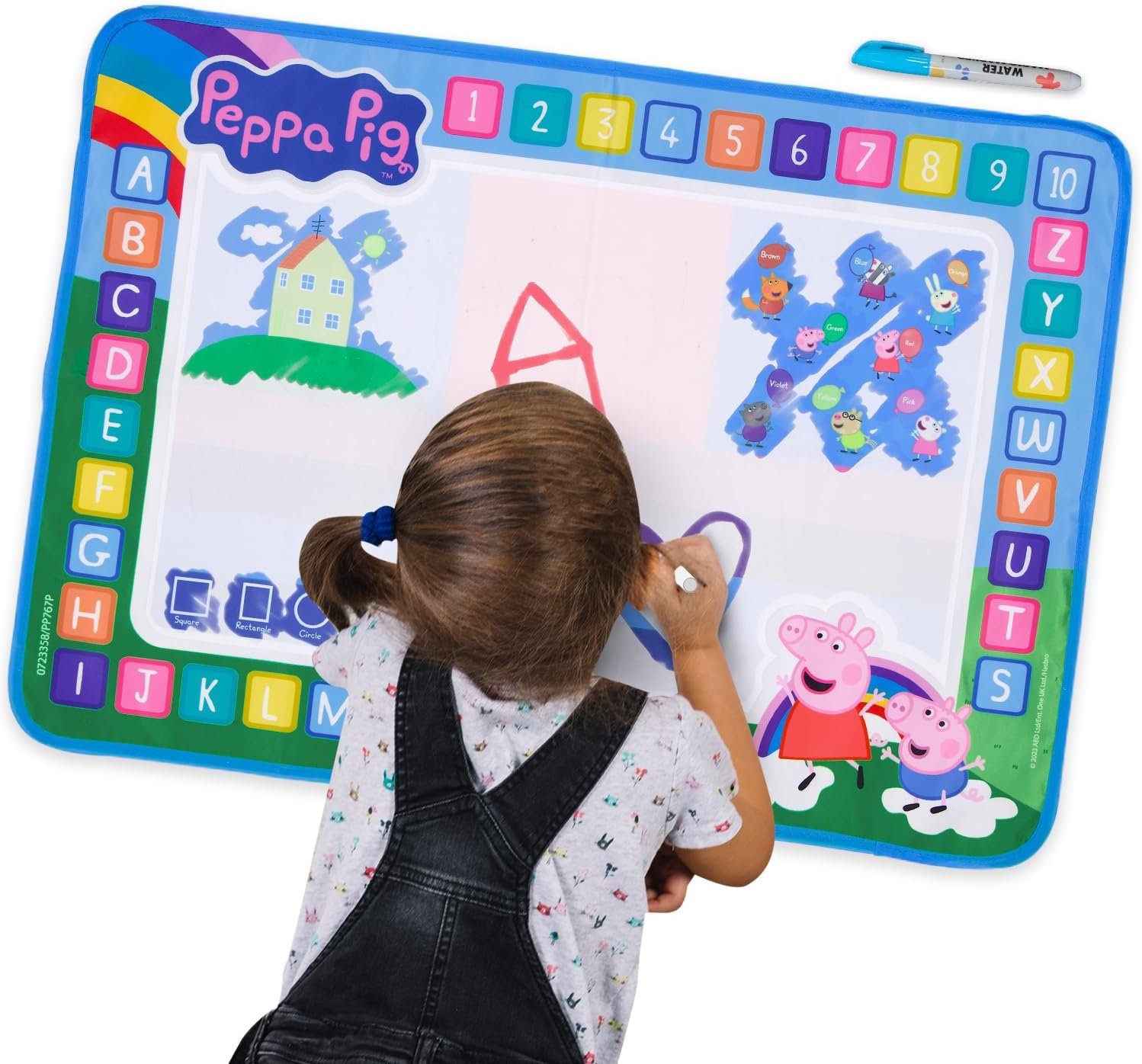 Kids Toys Water Doodle Mat – Peppa Pig Reusable Painting Writing Color Doodle Mat Drawing Board, Toddler Educational Toys for Age 3 and Up Year Old Girls & Boys (50cm x 70cm)