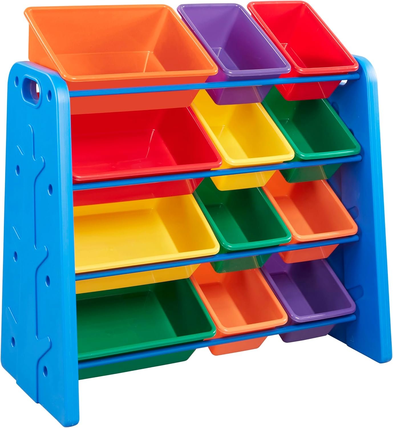 ECR4Kids Tree Storage Organizer and 12 Removable Plastic Bins, Primary