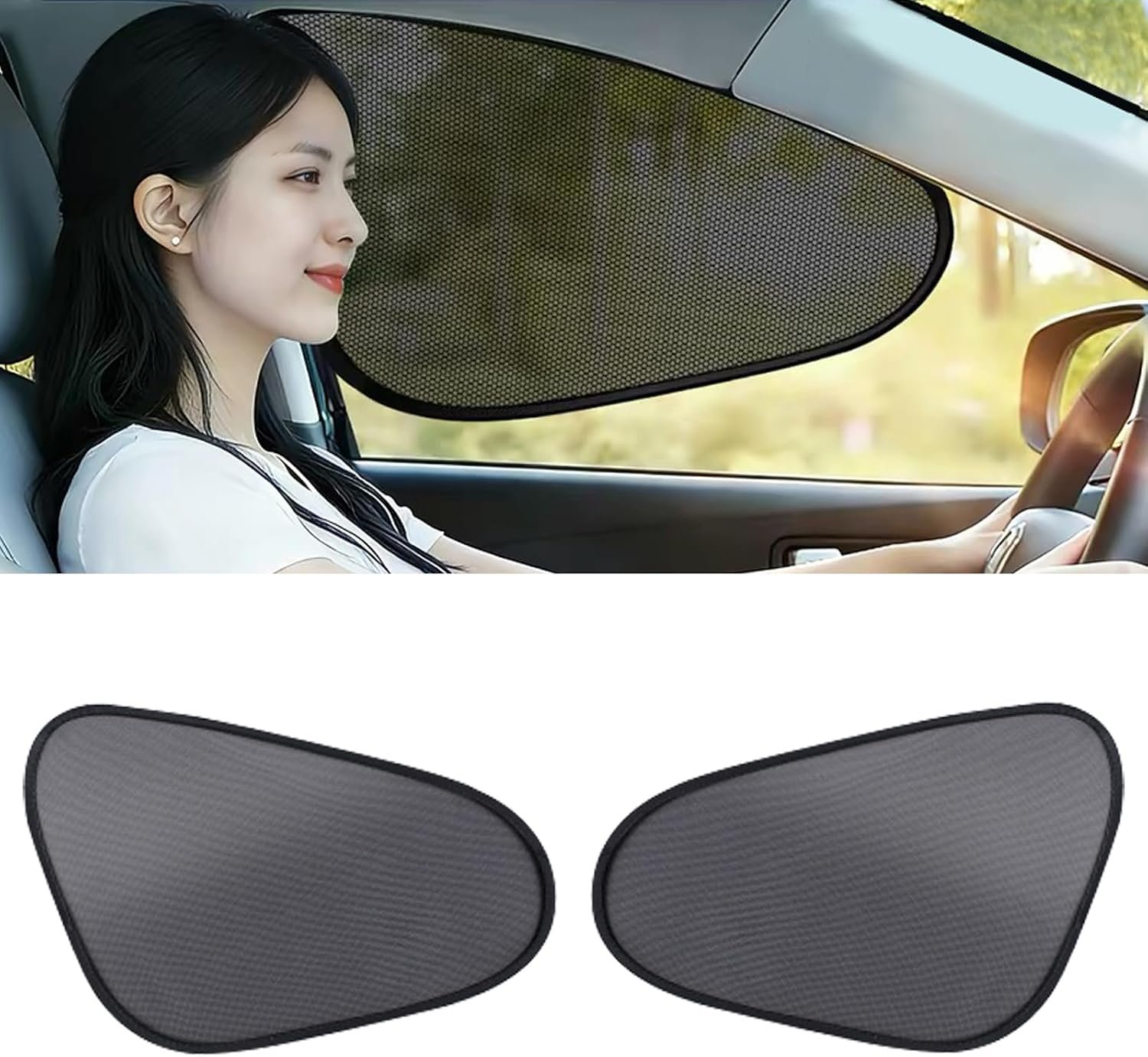2-Pack Car Window Shades | Mesh Static Adsorption Side Window Sunshade | Universal Fit 99% Vehicles | Foldable Anti-UV Curtain Blocks UVA/UVB | 18.7″ x 14.1″ for Baby | Black