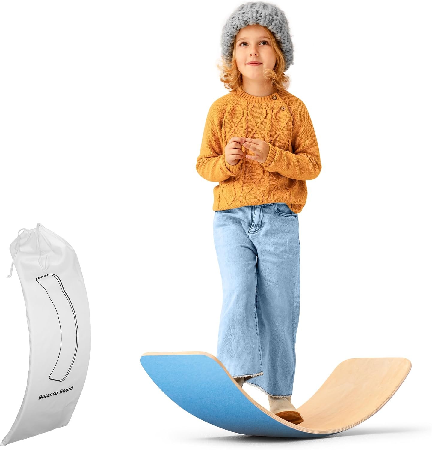 Ultimate Wooden Wobble Balance Board for Kids by bagacootha – Wooden Toddler Toys & Kids Rocker for Endless Play & Imagination | 32″ Wobble Balance Board with Felt Base.