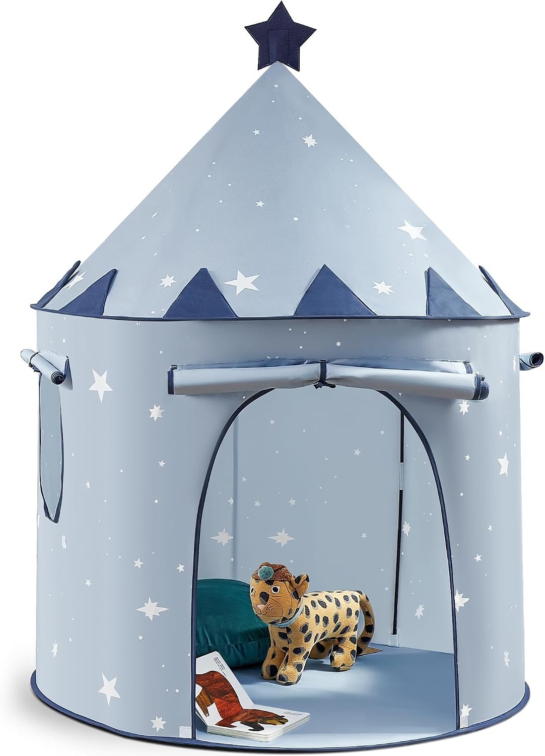 Tiny Land Kids Play Tent, Blue Castle Pop Up Tent for Toddlers Indoor