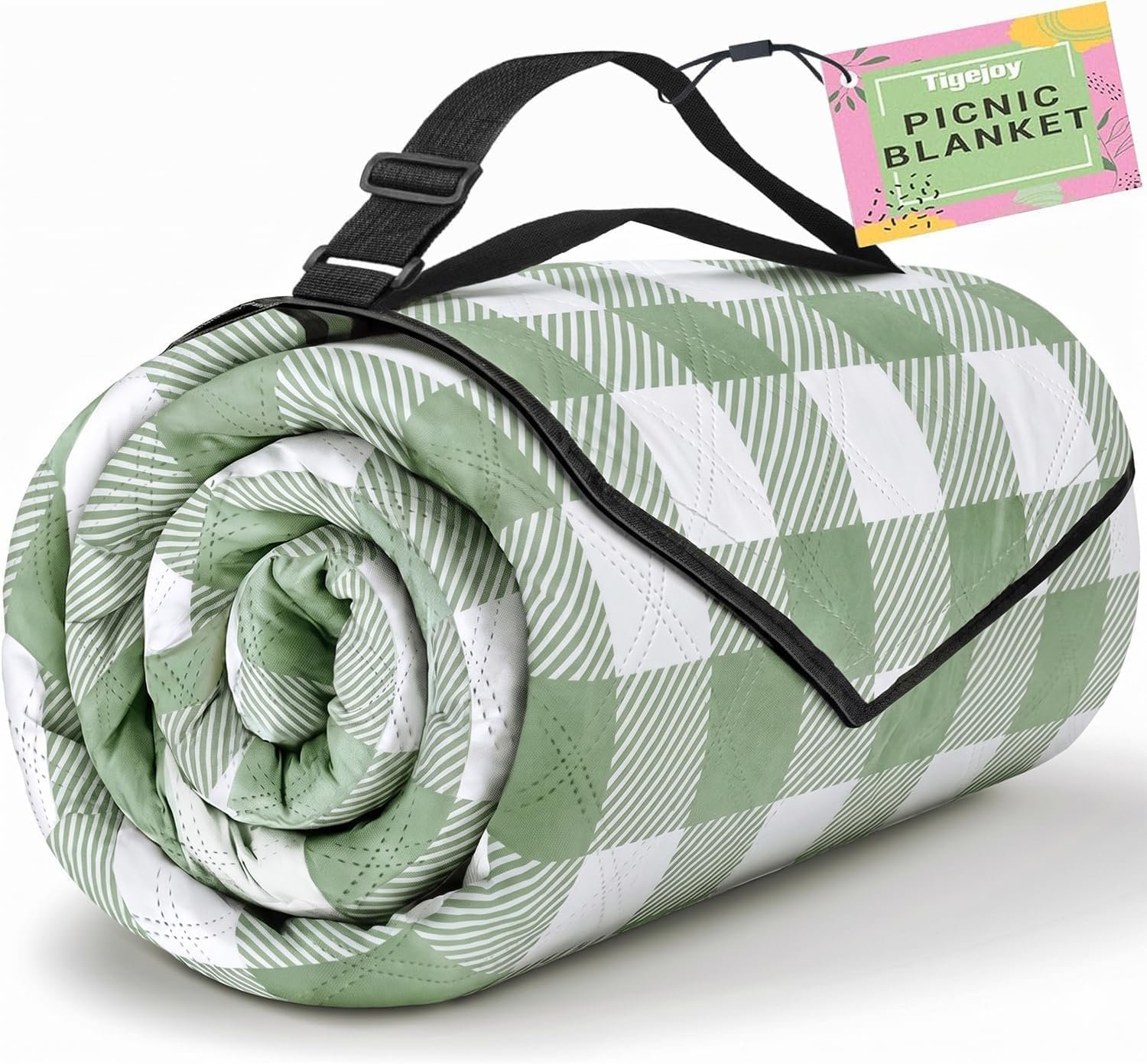 TigeJoy Extra Large Picnic Blanket Waterproof Beach Blanket 118”x118”