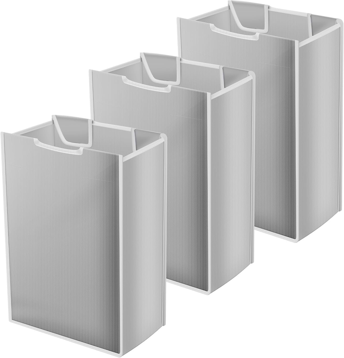 3 Pack Large Laundry Sorter Replacement Bags,Hamper Cart Removable Replacement, Storage Organizer Bag Hamper Liner, Wear Resistance for Standard 3 Compartment Laundry Hampers (Gray)
