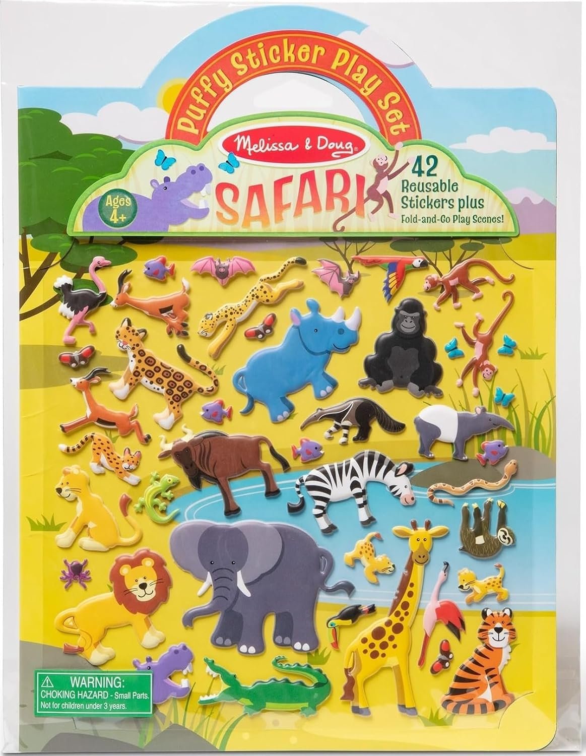 Melissa & Doug Puffy Sticker Play Set: Safari – 42 Reusable Stickers – FSC Certified