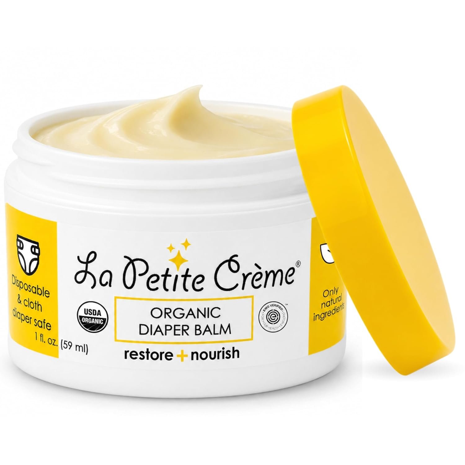 La Petite Creme Diaper Balm – Healing & Nourishing Diaper Rash Cream, 1 oz