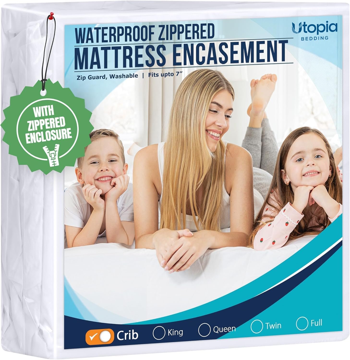 Utopia Bedding Crib Size Mattress Protector Zippered, 100% Waterproof