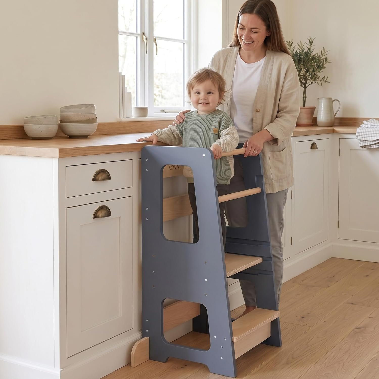 Wooden Toddler Tower, 3 Heights, Standing Tower & Kitchen Helper