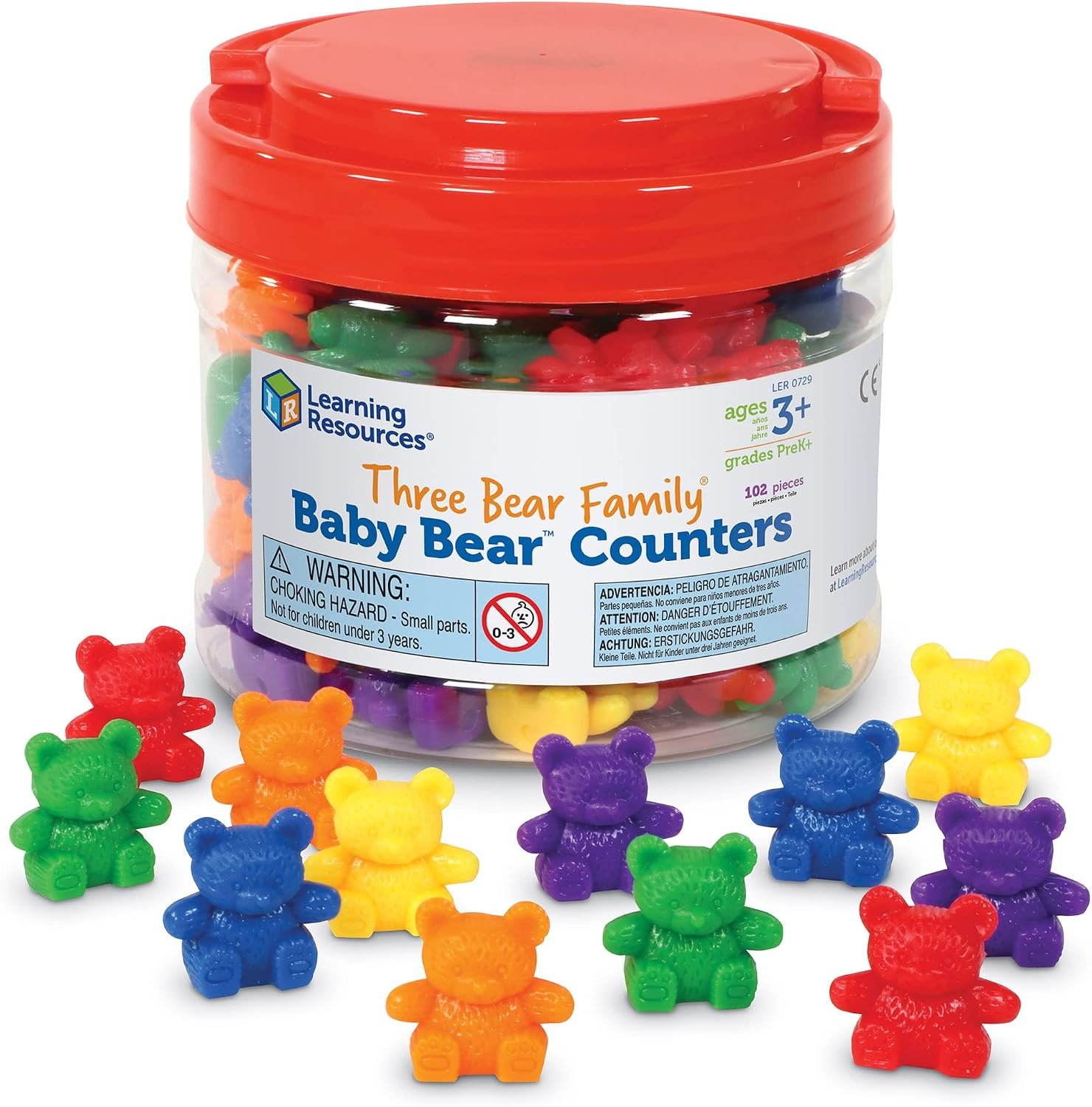 Learning Resources Baby Bear Counters – 102 Pieces, Ages 3+ | Grades Pre-K+ Toddler Learning Toys, Counters for Kids, Counting Manipulatives, Teddy Bear Counters