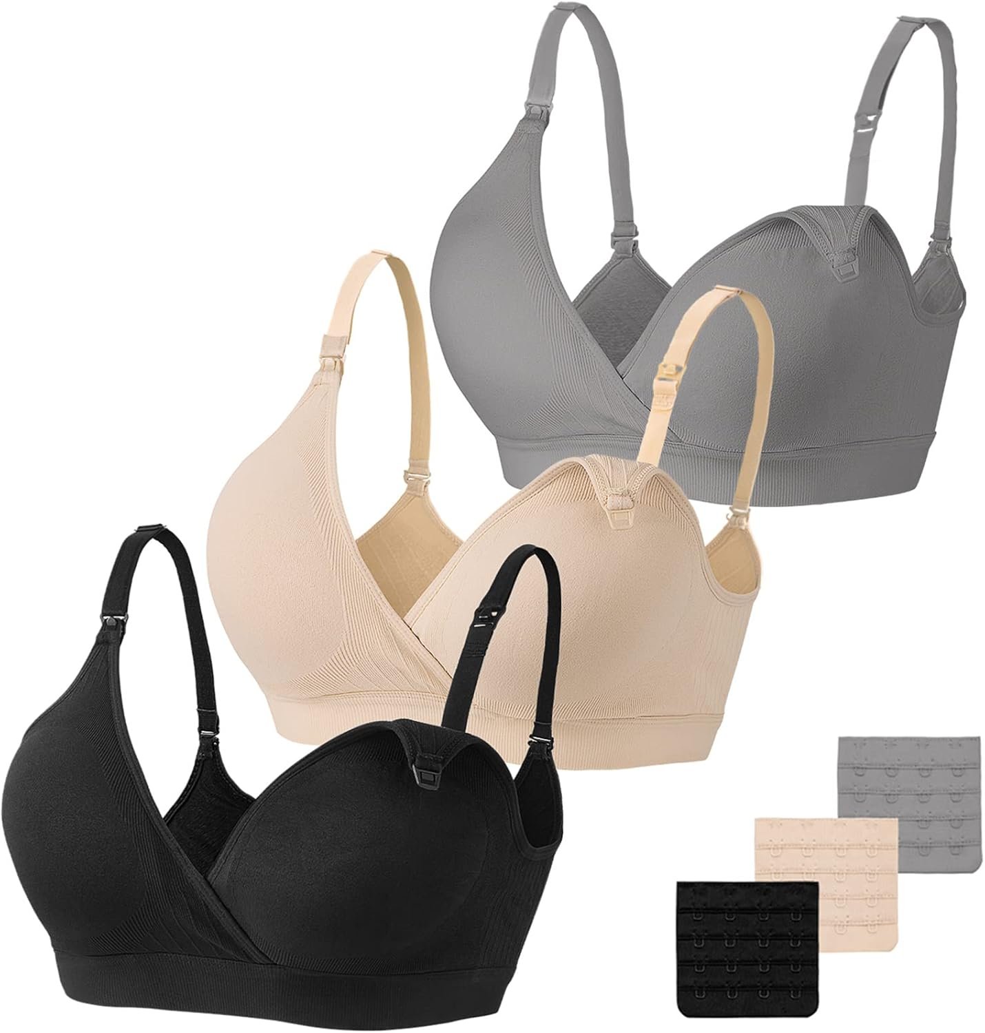 Vinfact 3 Pack Nursing Bras for Breastfeeding Women Maternity Bras