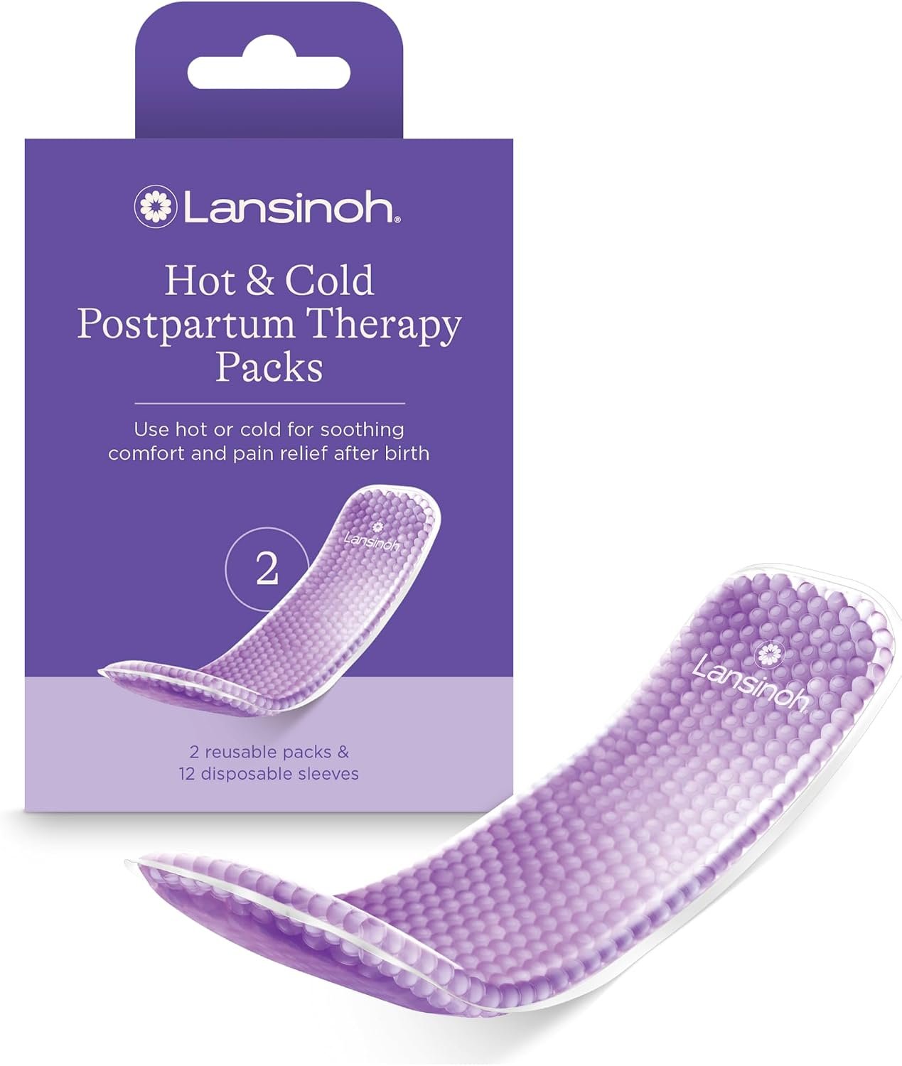 Lansinoh Hot and Cold Postpartum Pads, 2 Count