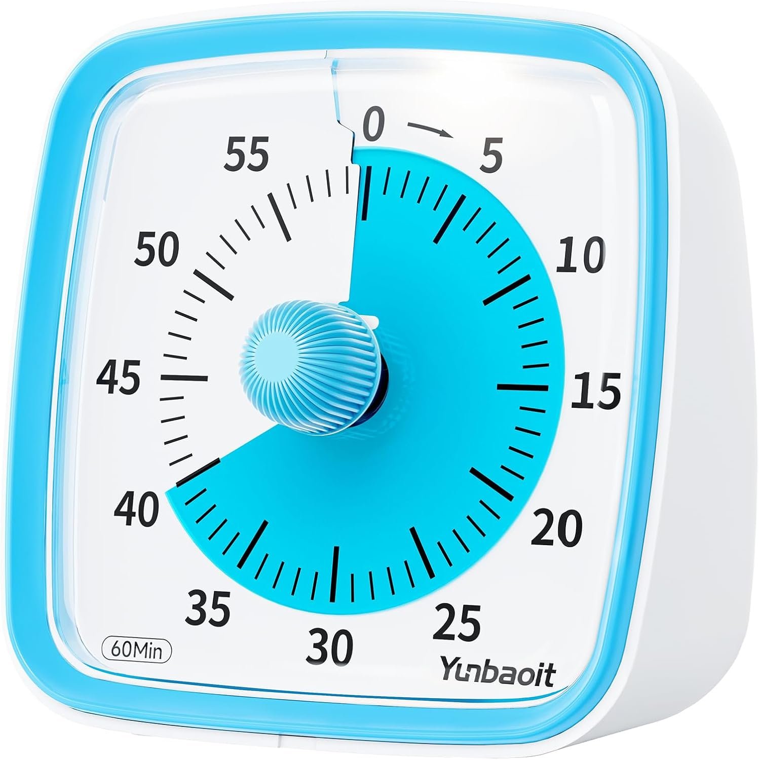 Yunbaoit Visual Timer with Night Light, 60 Minute Countdown, Light Blue