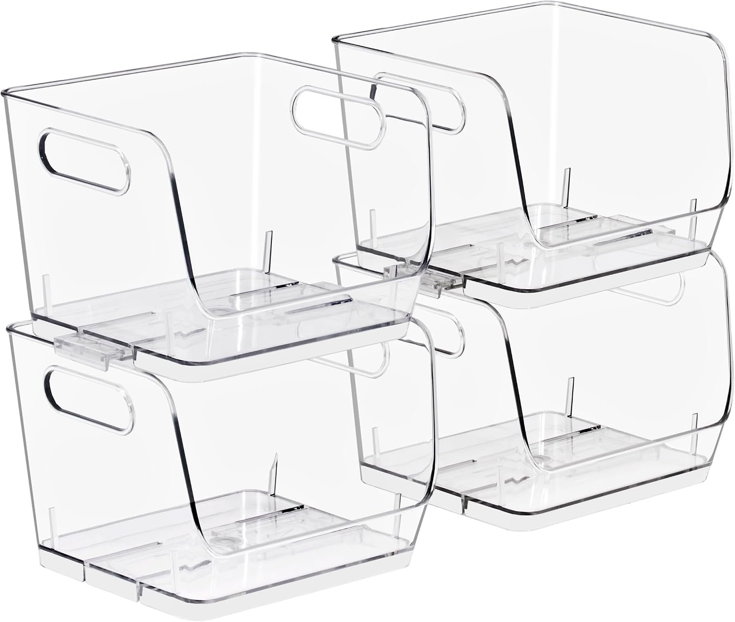 Sorbus Clear Pantry Organizer with Stackable Storage Bins, Open Front