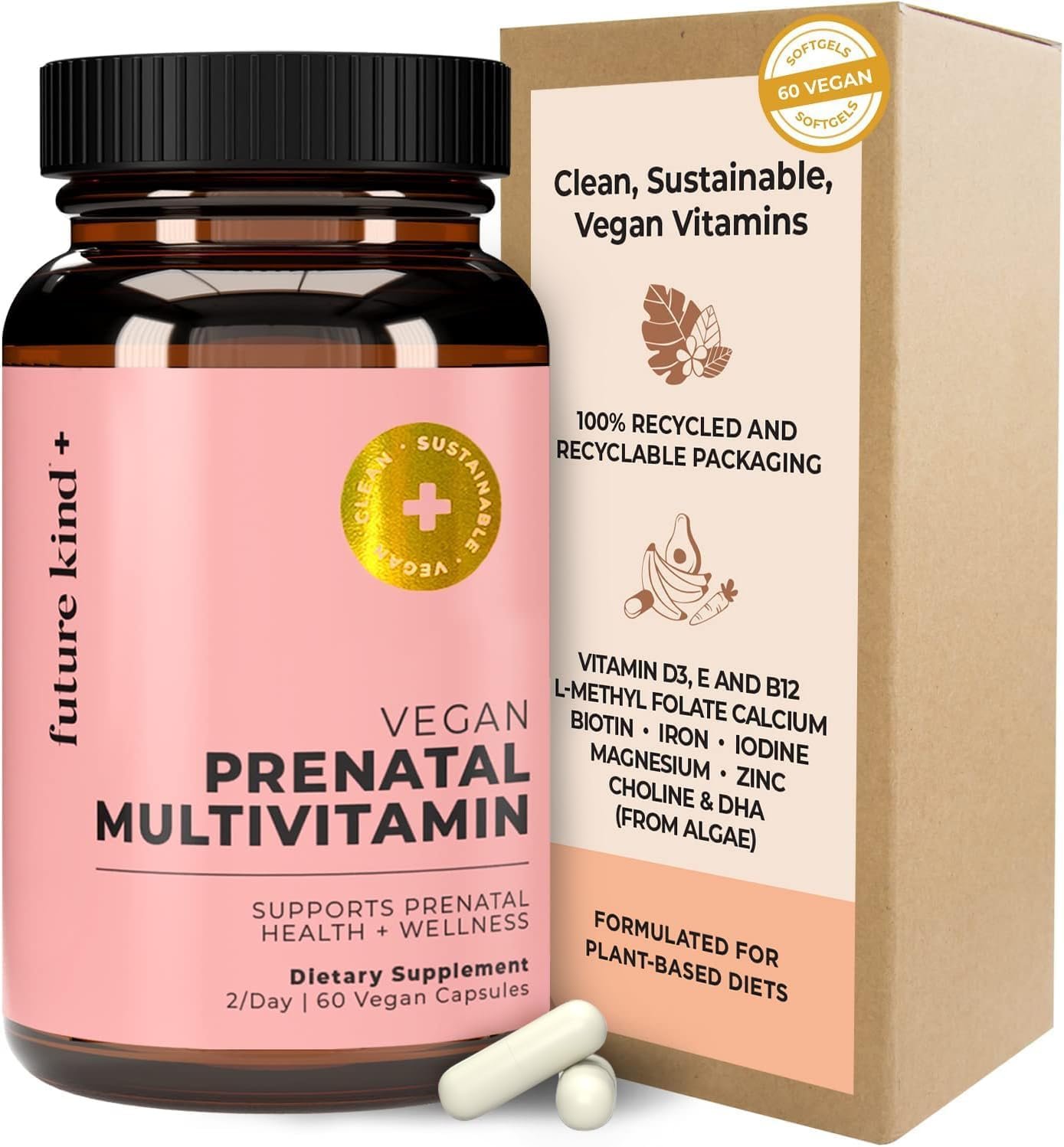 Future Kind Prenatal Vitamin with DHA & Folate, Pregnancy & Lactation, 60ct