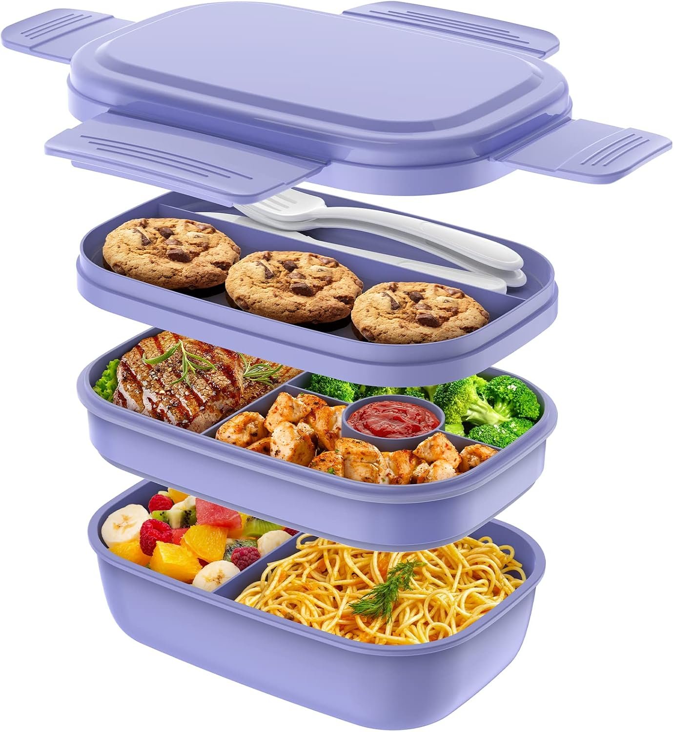 HOMETALL Lunch Box Containers, Stackable Bento Box Adult Lunch Box for Kids