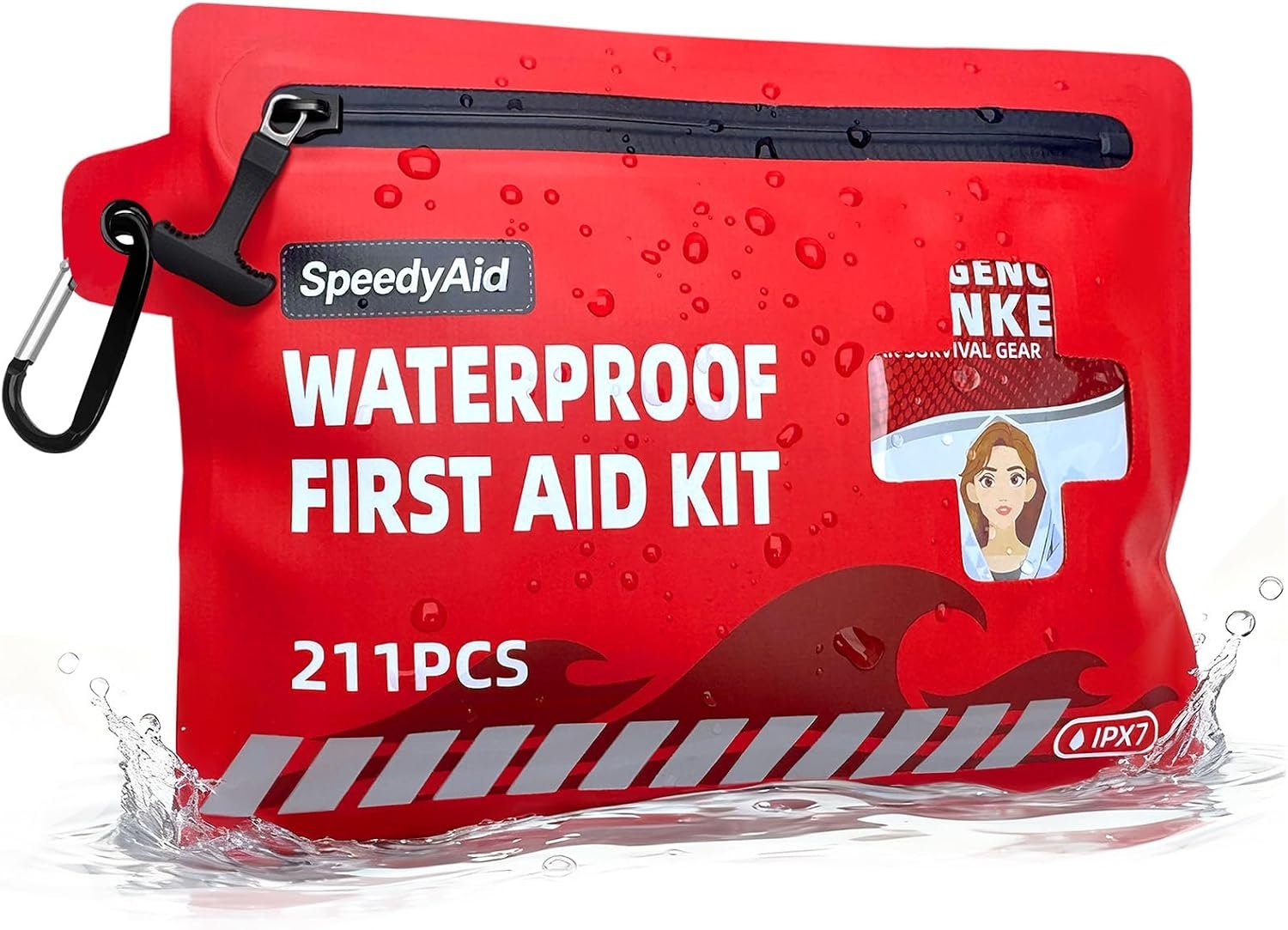 211 PCS Waterproof First Aid Kit, Emergency Supplies for Hiking & Boating