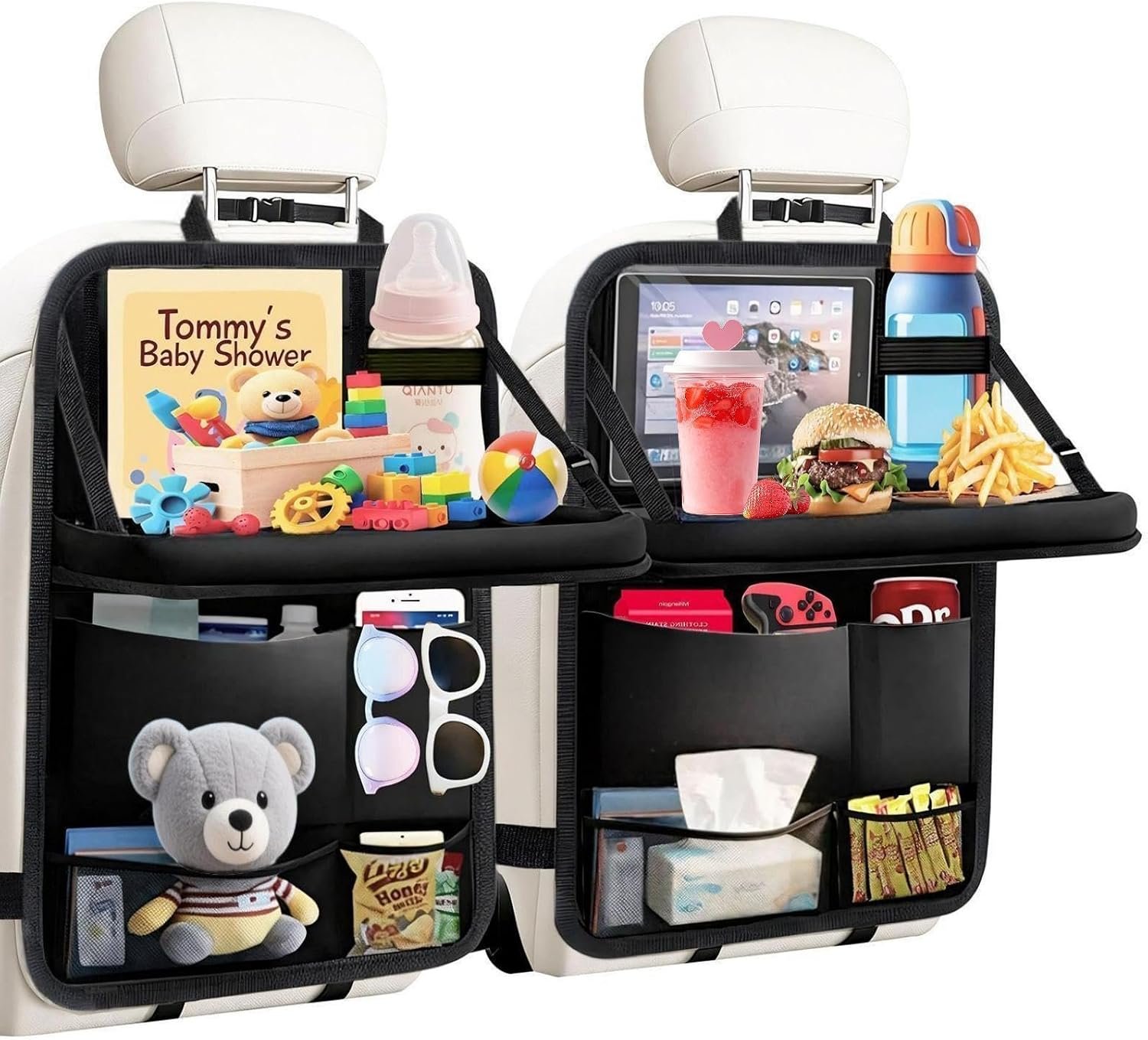 TCJJ Car Seat Organizer Backseat Kick Mats Oxford Back Seat Protector