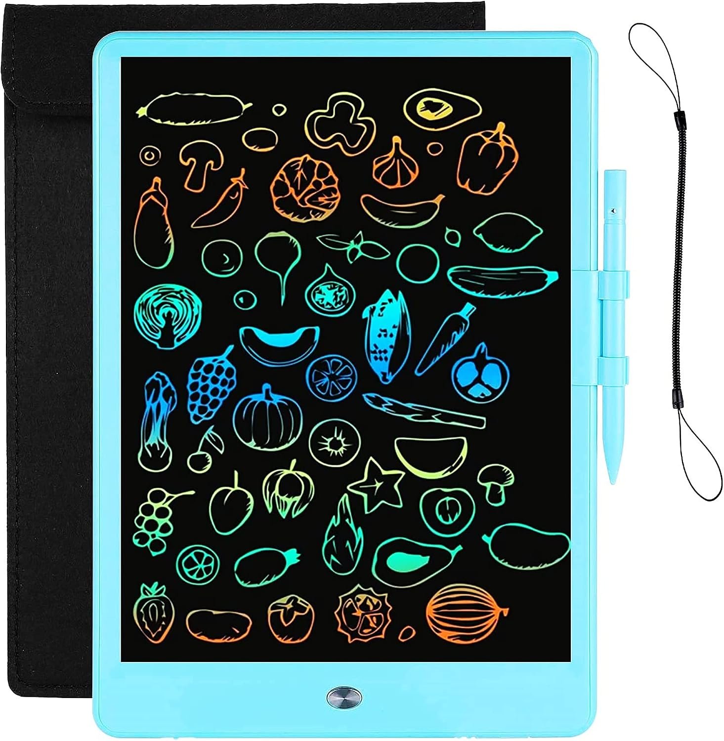 LCD Writing Tablet with Bag for Kids, 10 Colorful Screen Drawing Board Doodle Pad Learning Educational Toy – Gift for 3-6 Years Old Boy Girl (Blue)