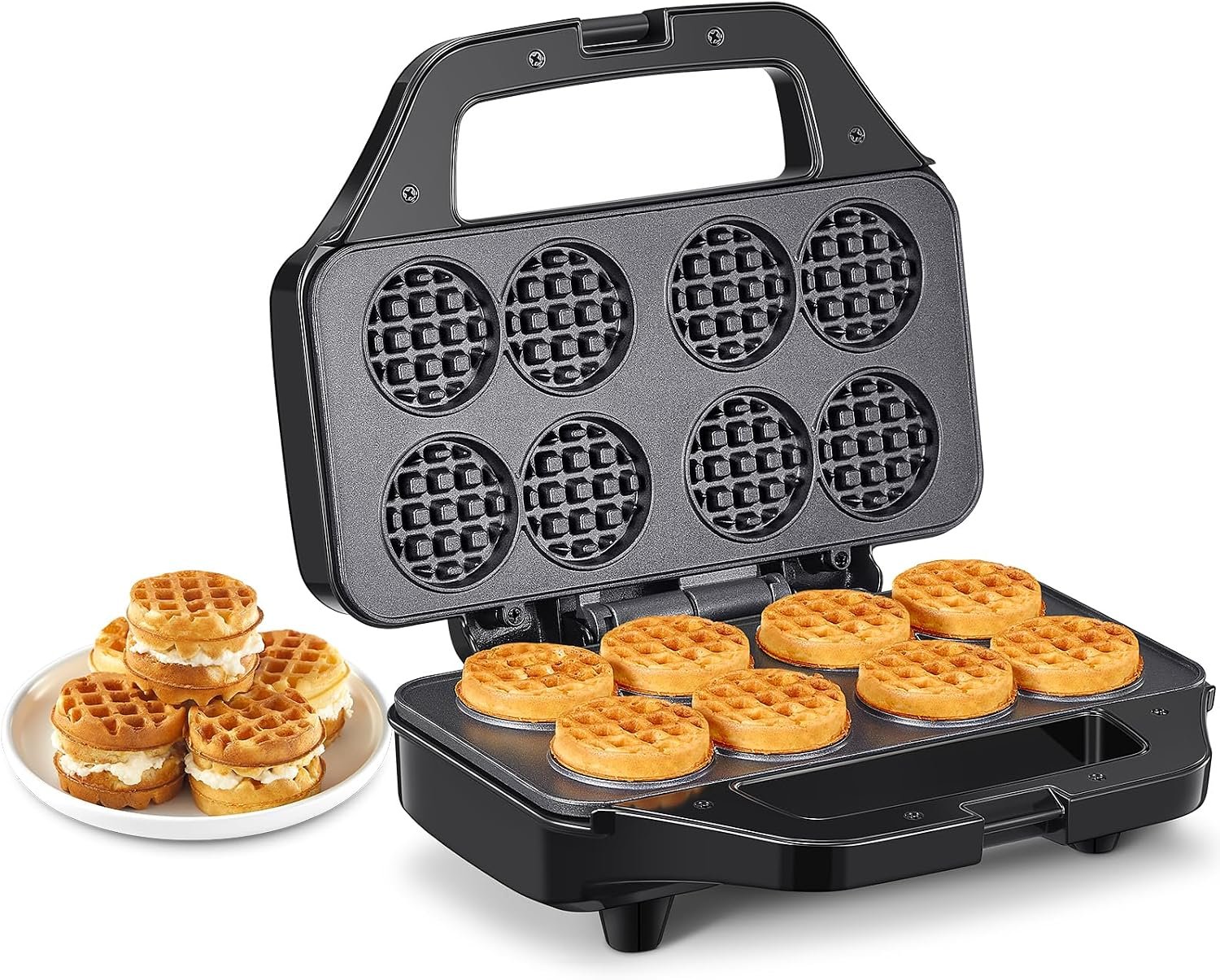 Waffle Maker, Reemix Mini Waffle Iron Bake 8 x 1.8 Inch Small Waffles