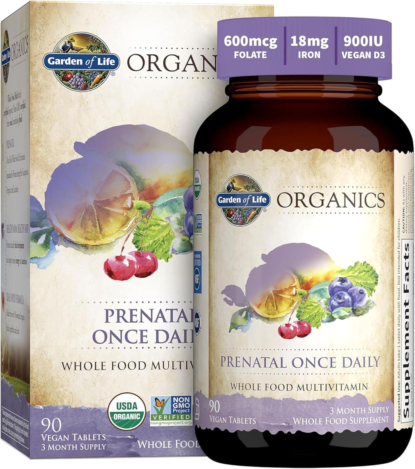 Garden of Life Organics Prenatal Once Daily Multivitamin, 90ct