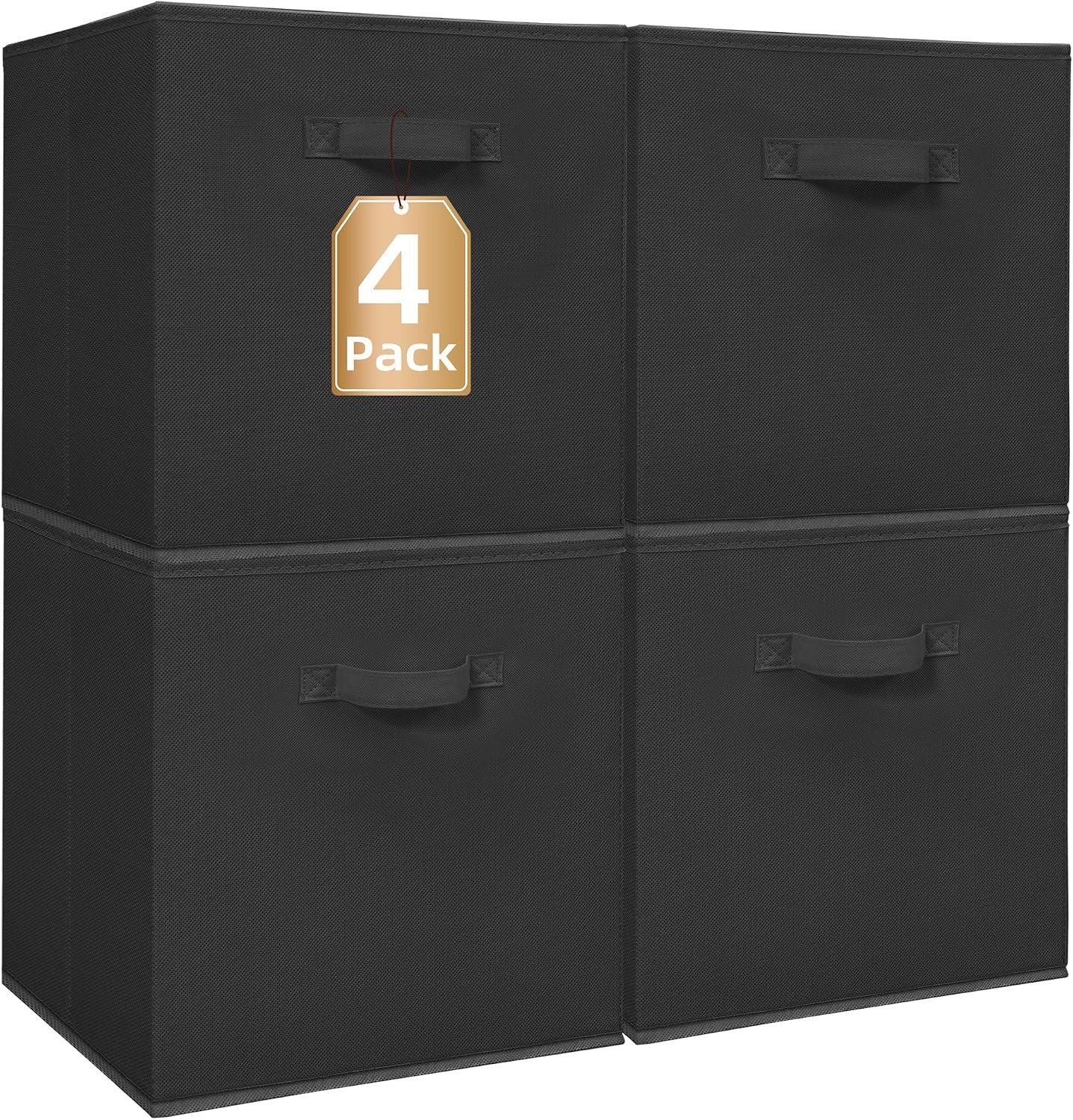 STORAGE MANIAC Storage Cubes, 13 Inch 4 Pack Collapsible Fabric Shelf Bins