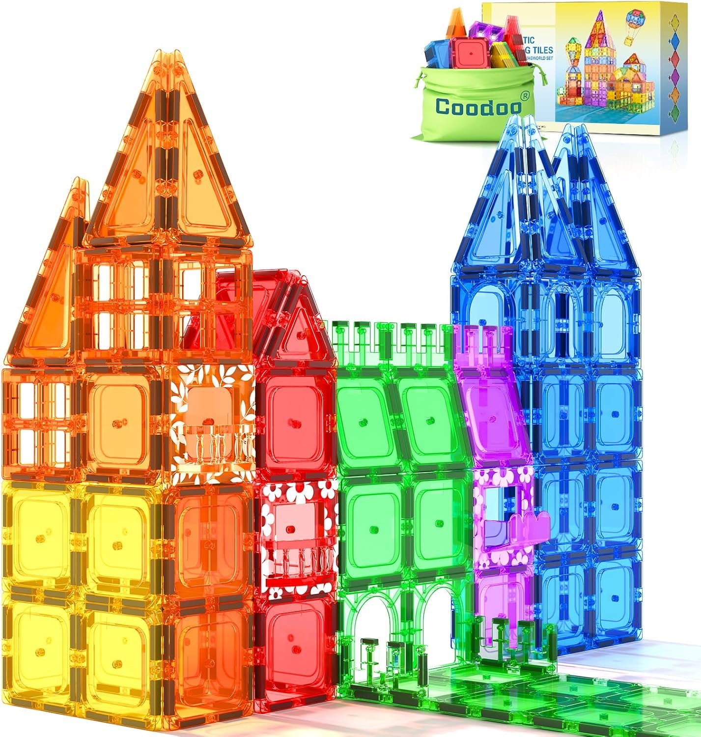 60 PCS Magnetic Building Tiles Kids Toys STEM Magnetic Blocks Sensory Toys
