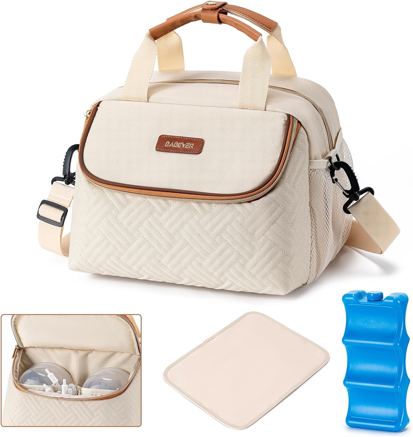 Breastmilk Cooler Breast Pump Bag with Ice Pack Fits 6 Bottles Up to 9 Oz