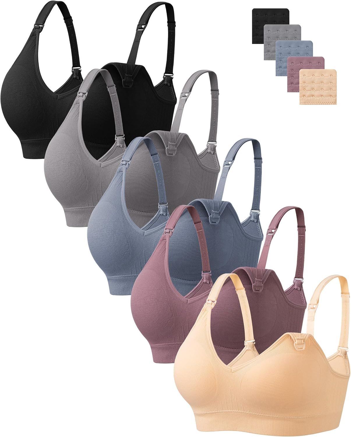 HBselect Nursing Bras for Breastfeeding 5Pack Women Maternity Bras