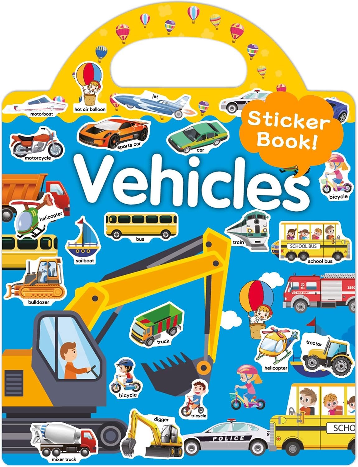 Benresive Reusable Sticker Book, Travel Stickers for Kids, Boys Girls Gift