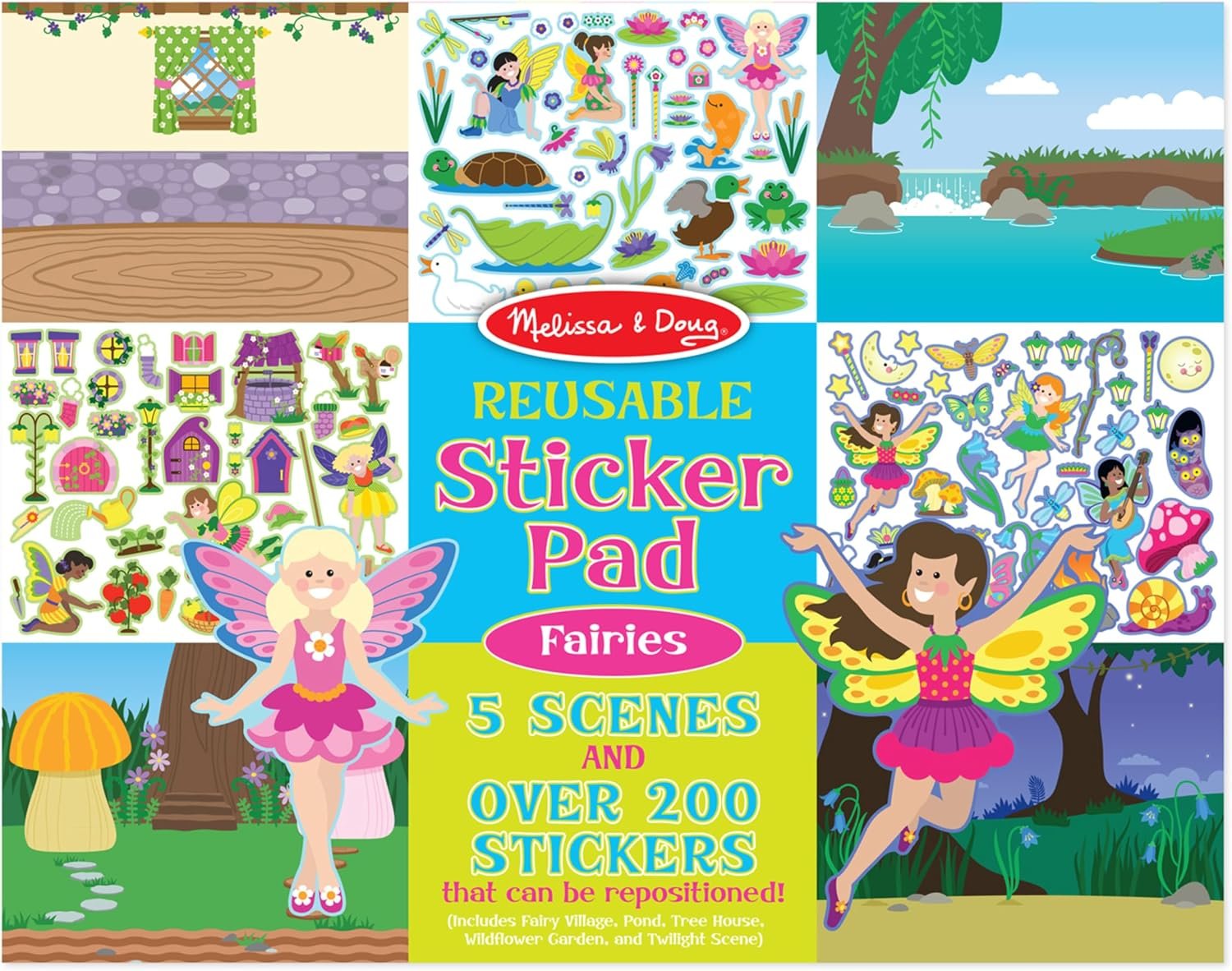 Melissa & Doug Reusable Sticker Pad: Fairies – 200+ Stickers